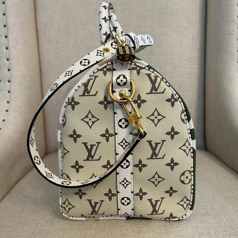 Louis Vuitton Giant Monogram Green Khaki Speedy 30 Bandouliere - Picture 4 of 7